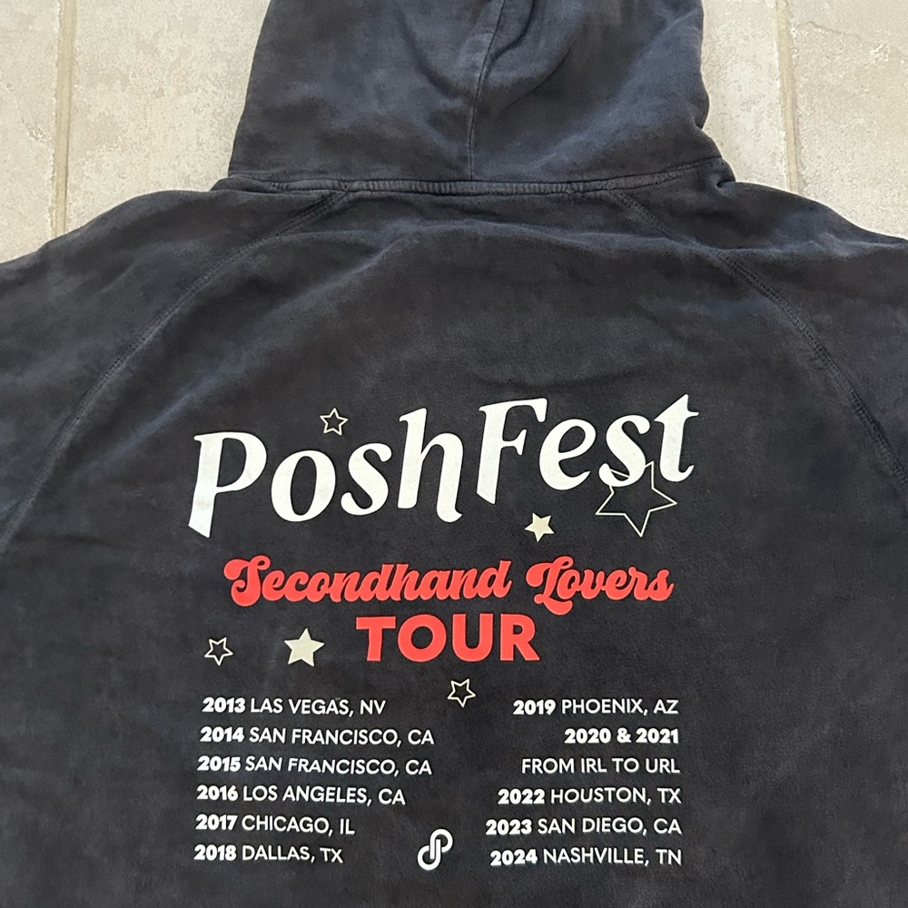 PoshFest 2024 Exclusive Secondhand Lovers Poshmark Tour Hoodie Size XL NWOT - Picture 11 of 13